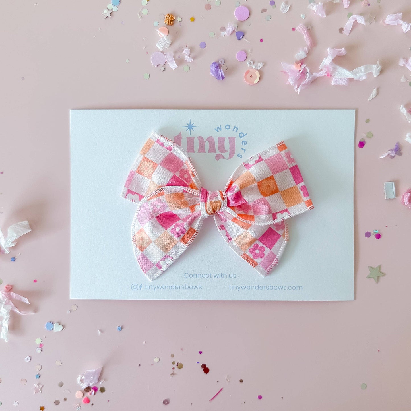 Floral Checkered Bow Piggies