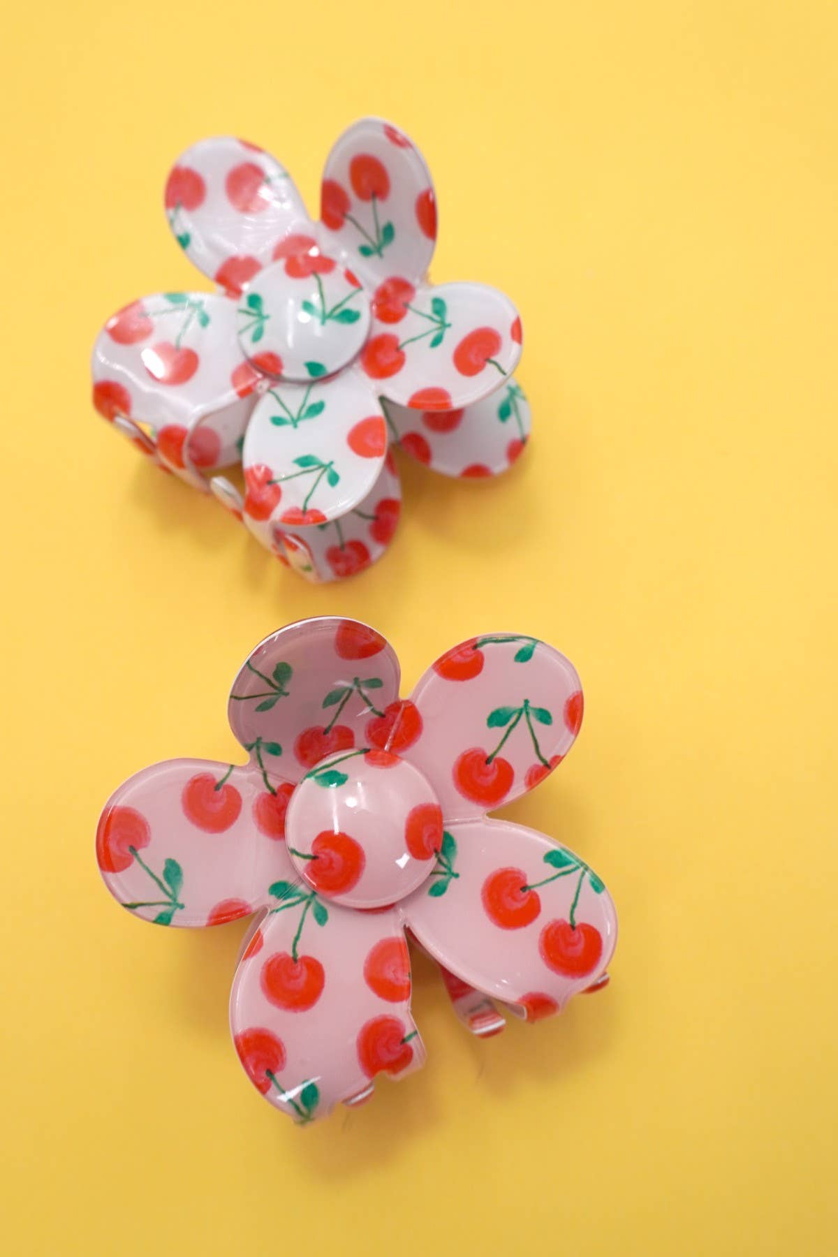 FLOWER CHERRY HAIR CLAW CLIPS