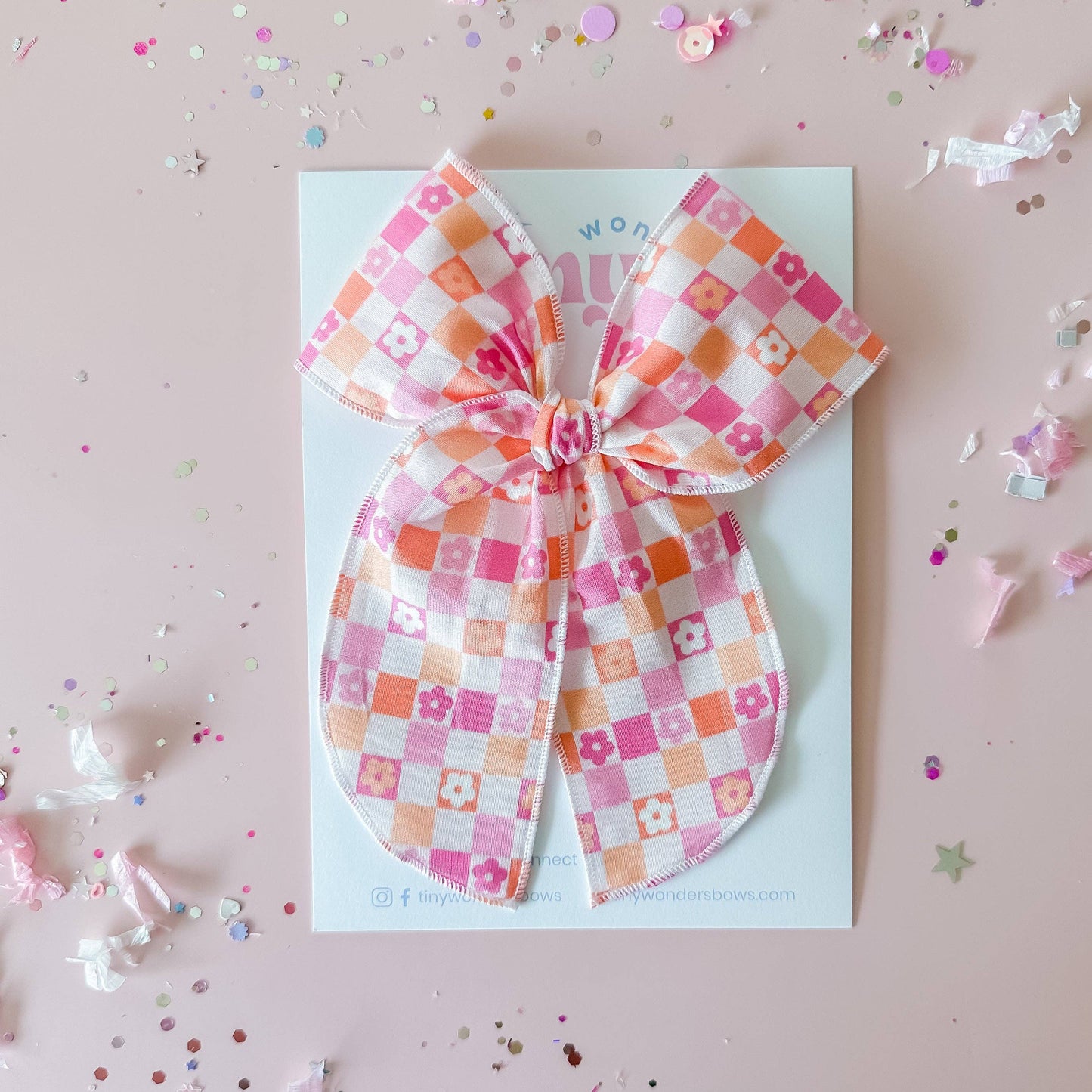 Floral Checkered Bow Piggies
