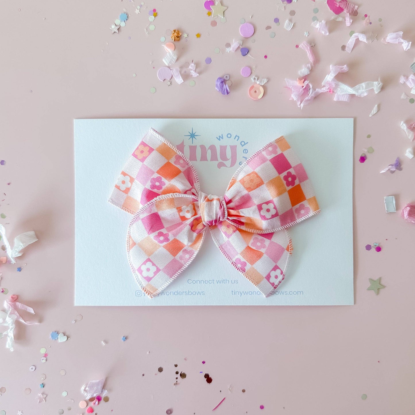 Floral Checkered Bow Piggies