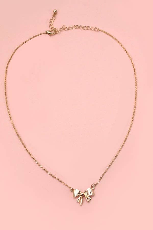 Mini Bow ribbon necklace