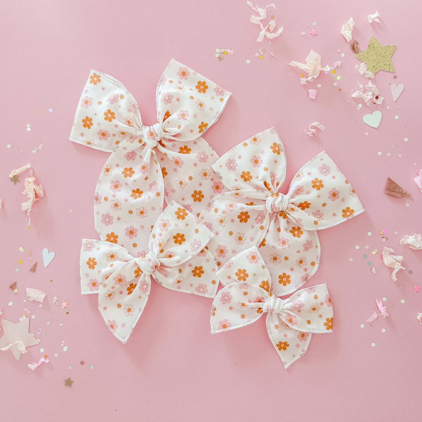 Pink and Brown Floral Bow Piggies