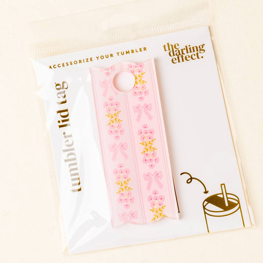 Tumbler Lid Tag-Oh So Fancy Pink