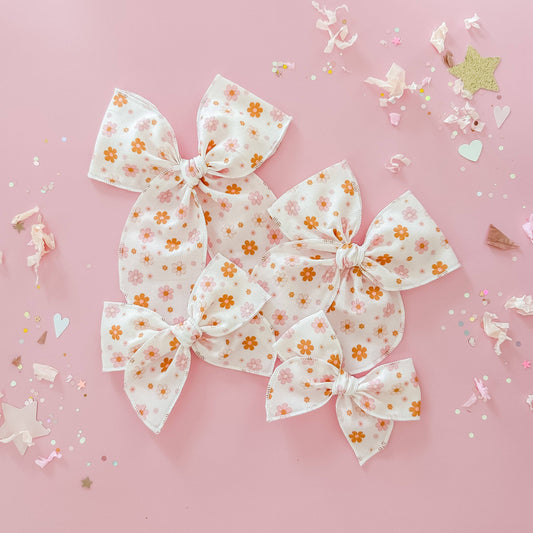 Pink and Brown Floral Bow Piggies
